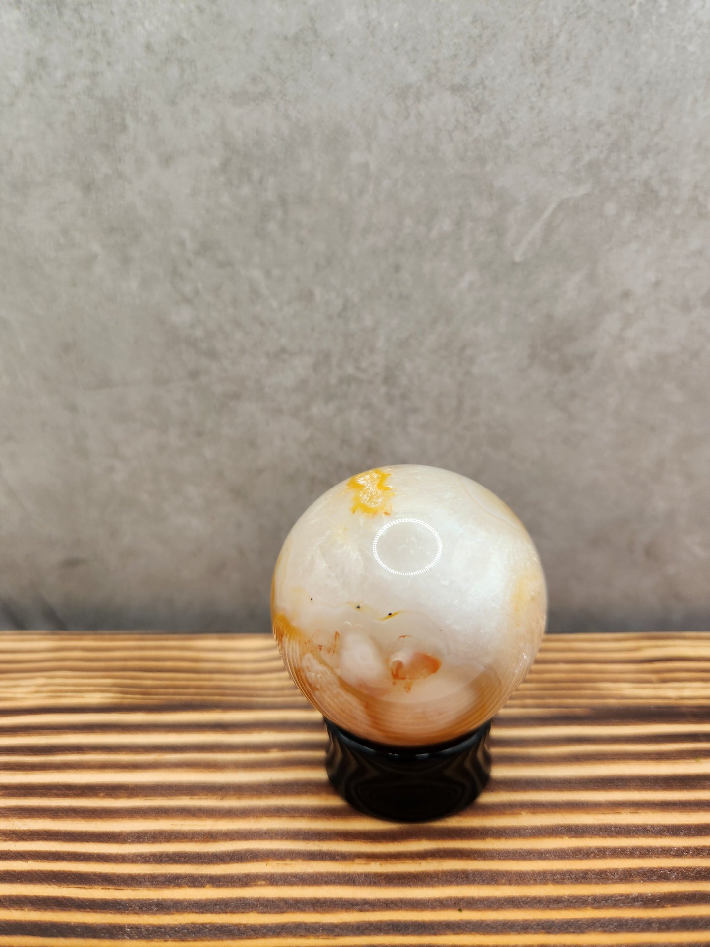 Flower Agate Natural Crystal Sphere