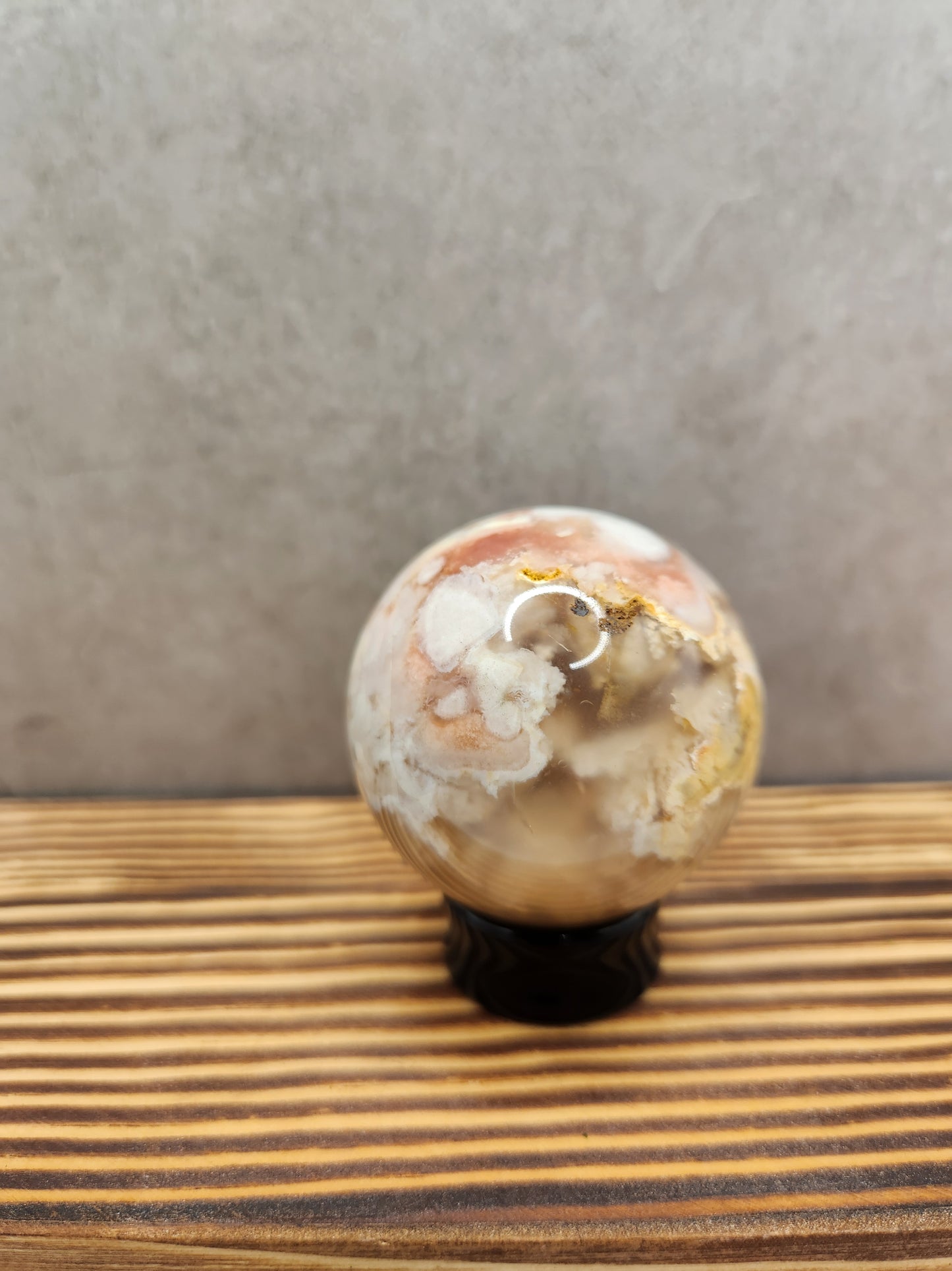 Flower Agate Natural Crystal Sphere