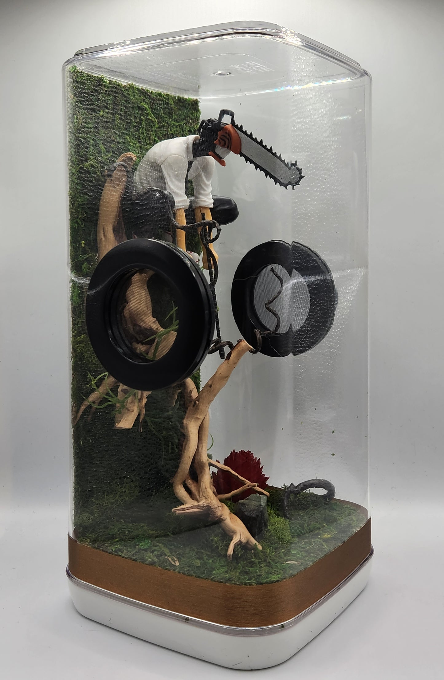 6"x6"x12" Tall Chainsaw Man Themed Jumping Spider Enclosure