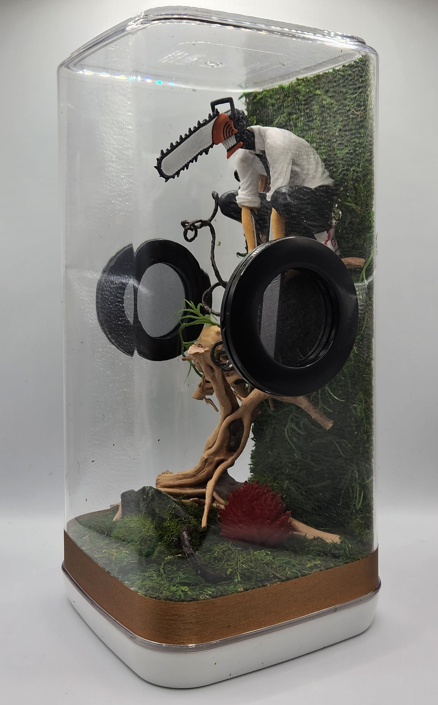 6"x6"x12" Tall Chainsaw Man Themed Jumping Spider Enclosure