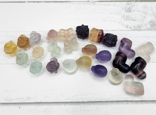 Bulk Mini Fluorite Holiday Carvings (25)