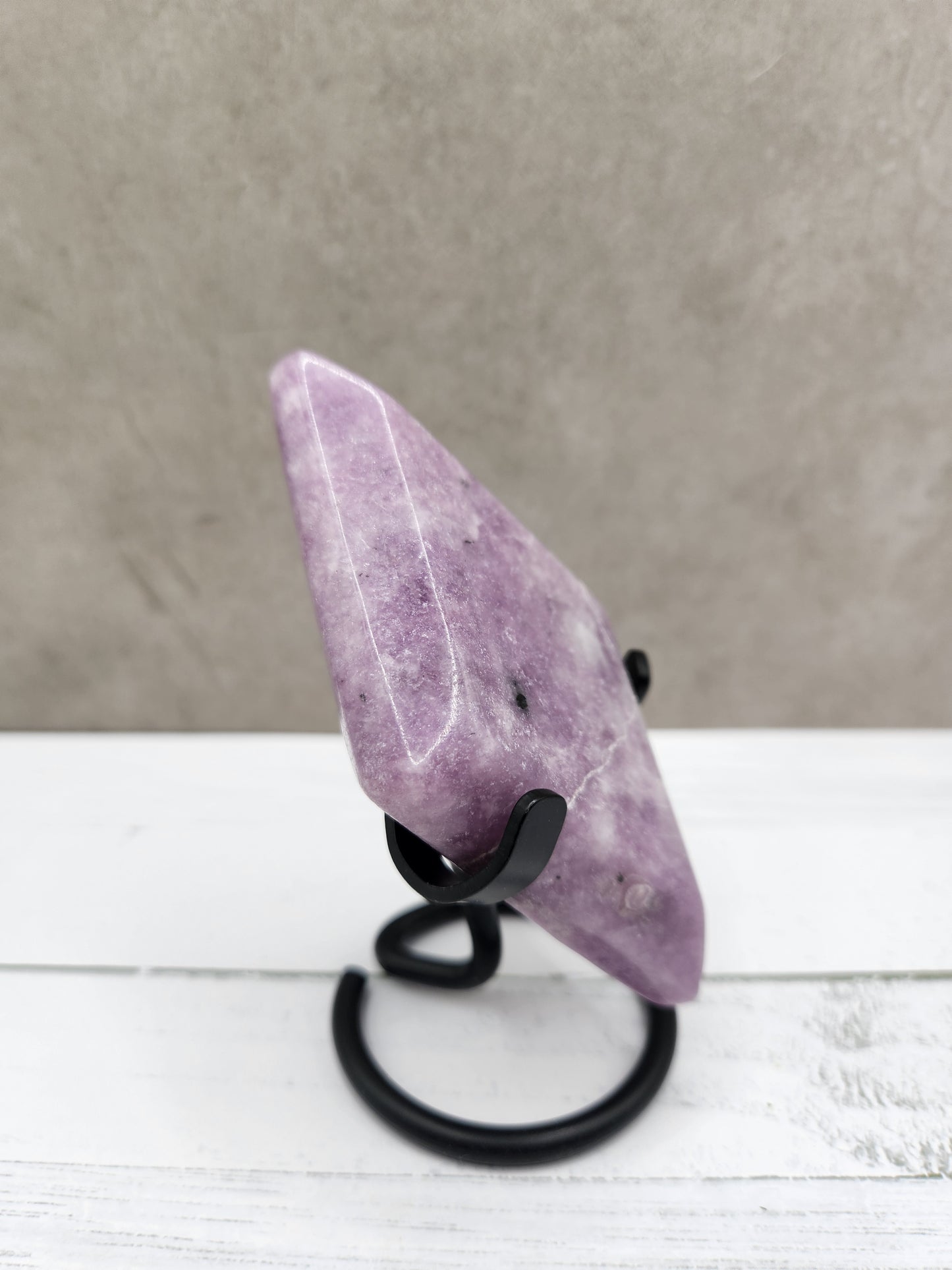 Lepidolite Natural Crystal Diamond Shaped Carving