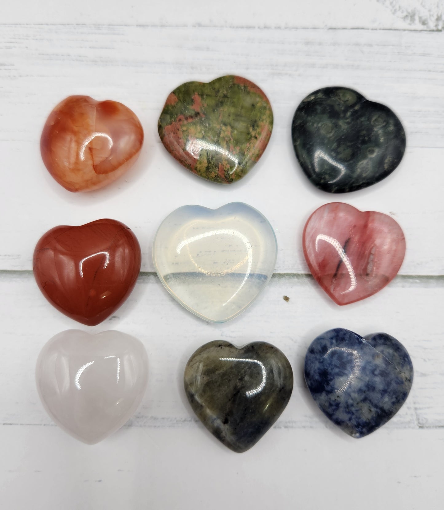 9 Mixed Material Heart  Natural Crystal Carvings