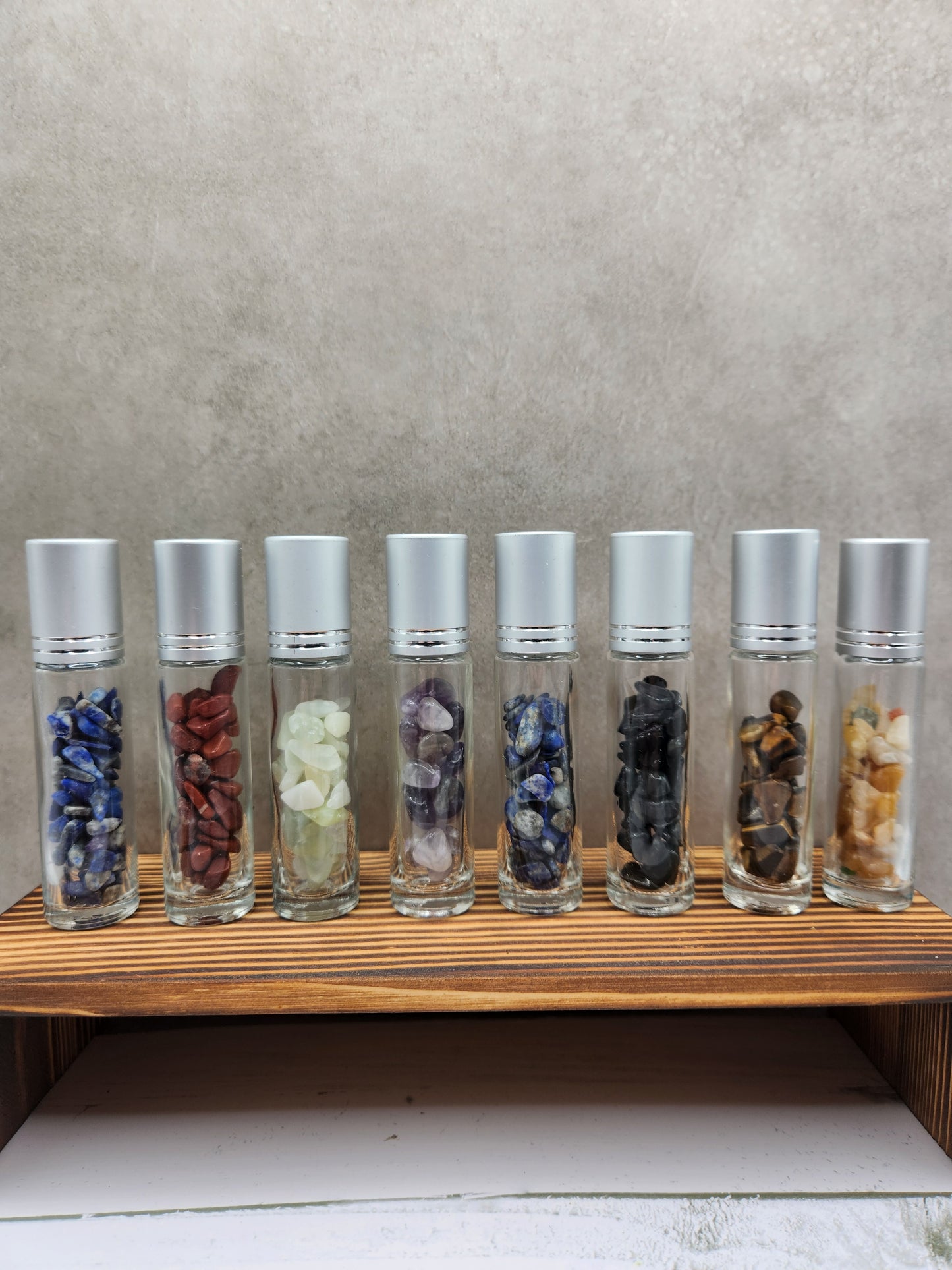 Natural Crystal Essential Oil Roller Bottles