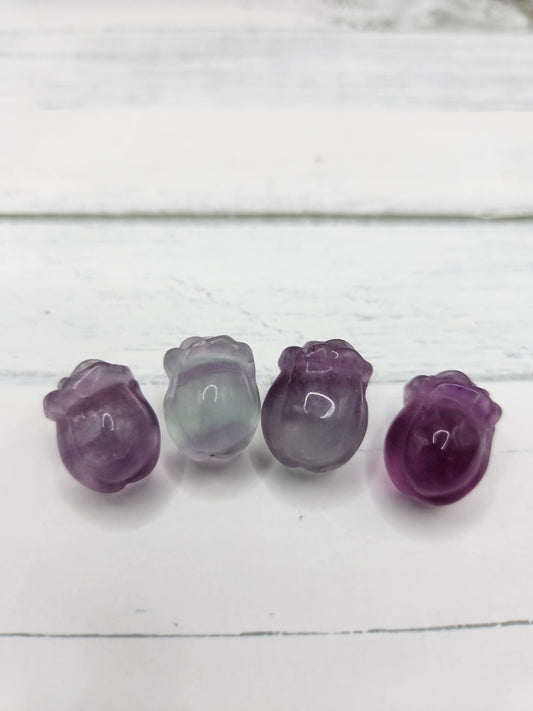 Mini Fluorite Rose Carvings