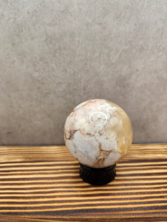 Flower Agate Natural Crystal Sphere