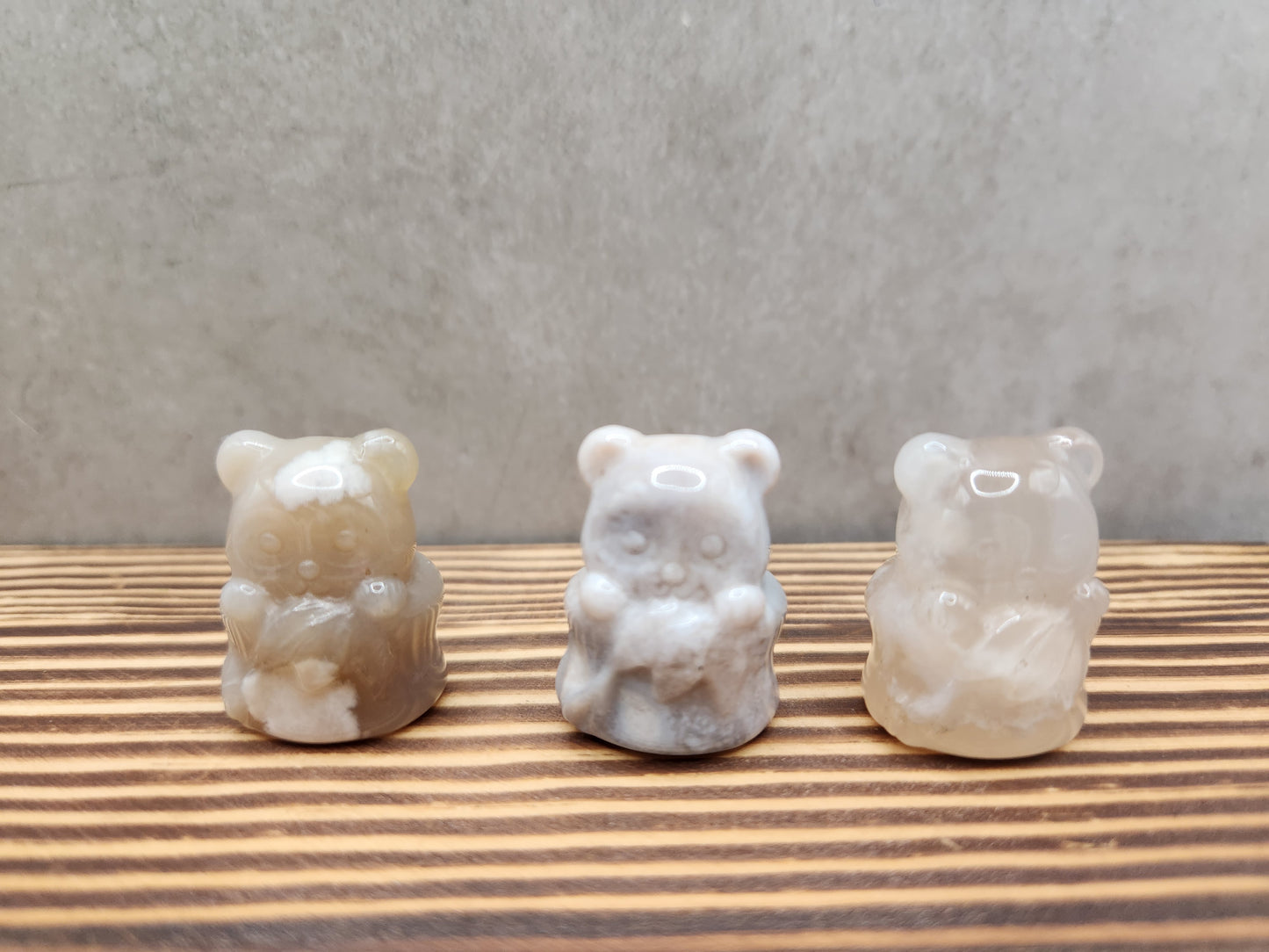 Flower Agate Panda Natural Crystal Carving