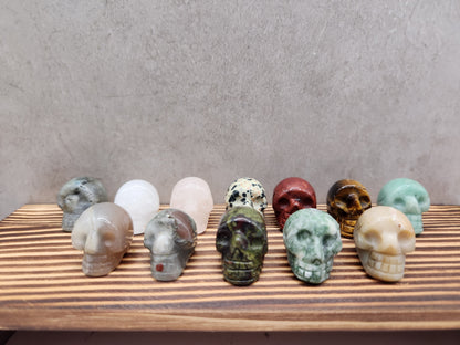 12 Natural Crystal Mini Skull Carvings