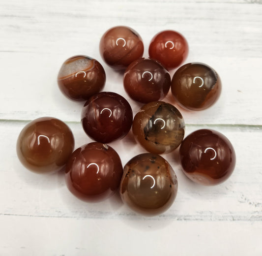 11 Natural Crystal Carnelian Mini Spheres